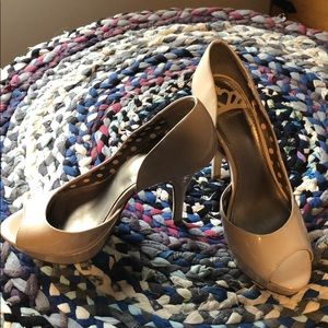Nude Peep Toe Pumps